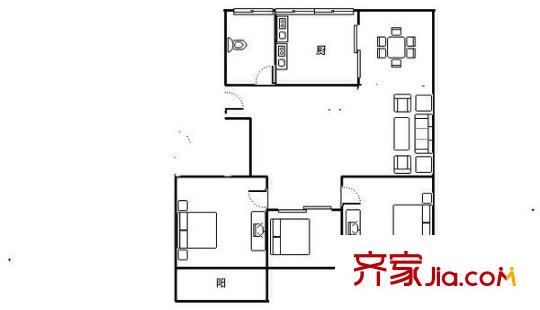 福霞小區(qū) 3室 戶型圖