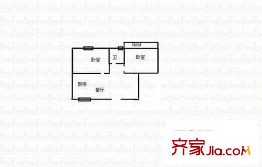天盛小區(qū) 2室 戶型圖