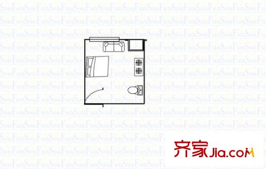仁文大儒世家公館 1室 戶型圖