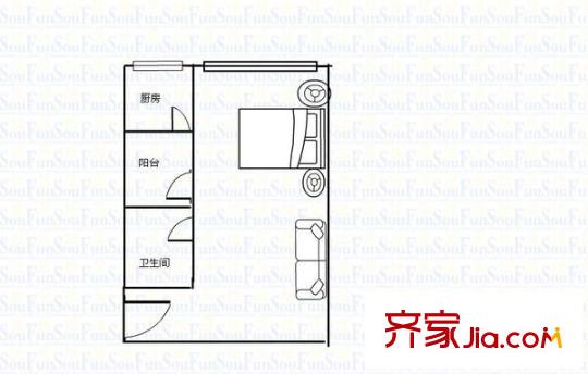 仁文大儒世家公館 1室 戶型圖