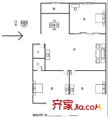 泰馨公寓 3室 戶型圖