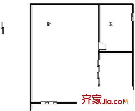 泰馨公寓 1室 戶型圖