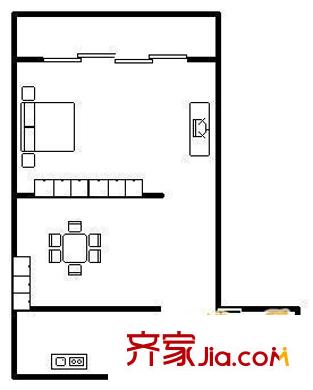 三木花園C區(qū) 1室 戶型圖