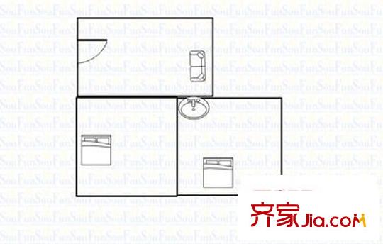 三木花園C區(qū) 2室 戶型圖