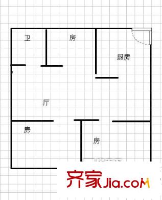 省委機(jī)關(guān)鼓屏路單位宿舍 3室戶型圖