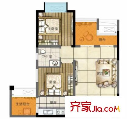 輝煌公寓戶(hù)型圖2室2廳 2室2廳