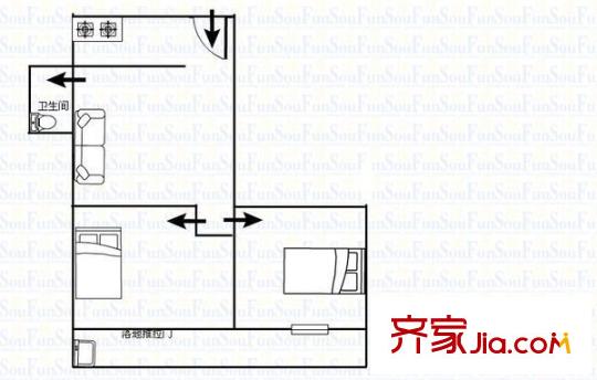 南方花園 2室 戶型圖