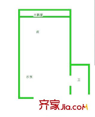 龍洲公寓 1室 戶型圖