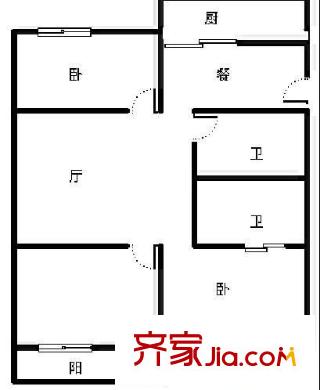 靈響小區(qū) 3室 戶型圖