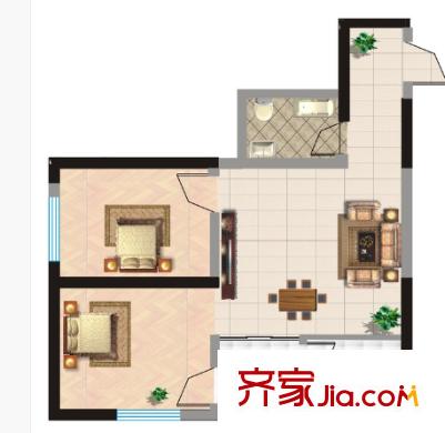 濱水香苑戶型圖2室2廳 戶型圖 2室2廳1衛(wèi)1廚