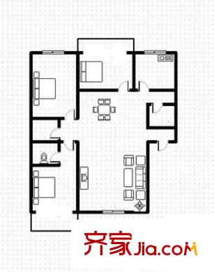 安順花園 3室 戶型圖