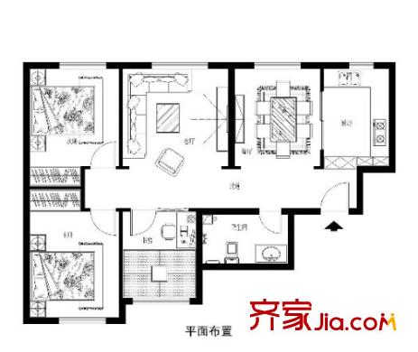紫沙路小區(qū)戶型圖3室2廳 戶型圖 3室2廳