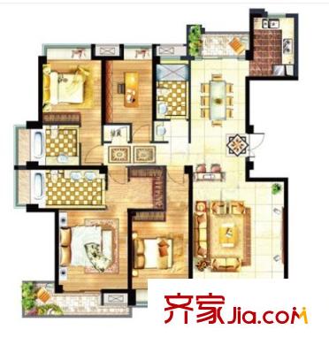 紫沙路小區(qū)戶型圖4室2廳 戶型圖 4室2廳