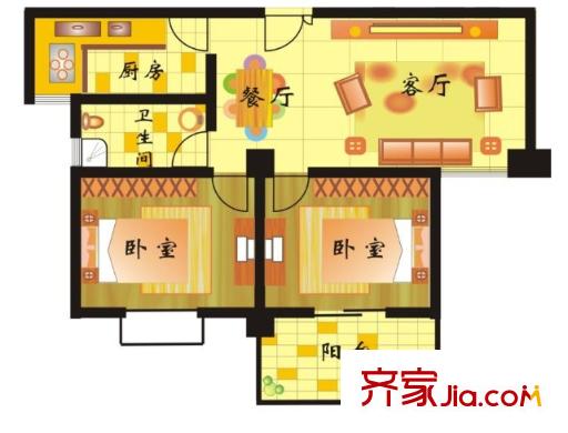 紫沙路小區(qū)戶型圖2室2廳 戶型圖 2室2廳