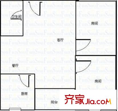 學(xué)府陽光城 2室 戶型圖