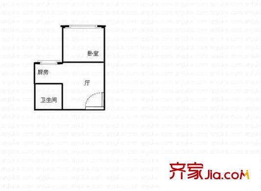 學(xué)府陽光城 1室 戶型圖