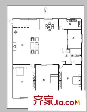 實達(dá)文華公寓 4室 戶型圖