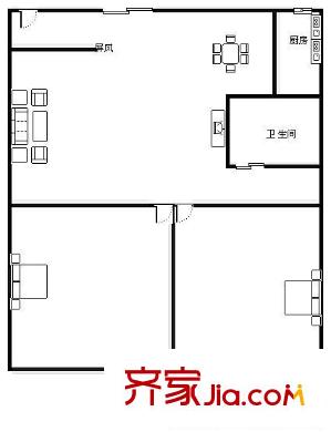 實達(dá)文華公寓 2室 戶型圖
