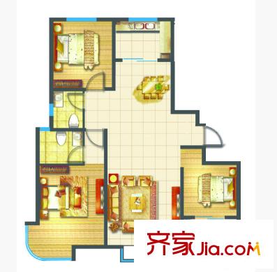 圣誠和園戶型圖3室2廳 戶型圖 3室2廳2衛(wèi)1廚