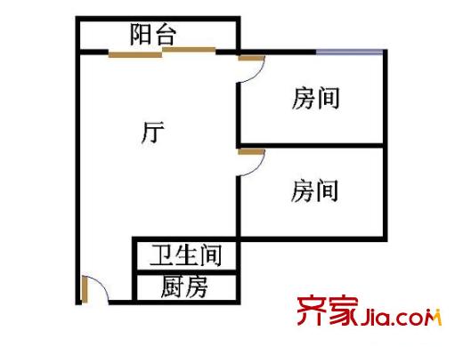 榕信東苑 2室 戶型圖