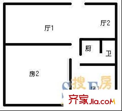 金源花園 2室 戶型圖