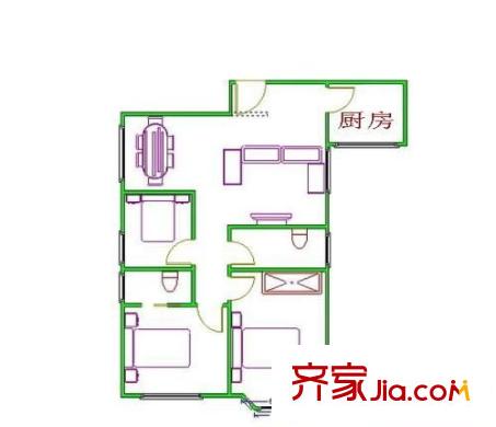 金源花園 3室 戶型圖