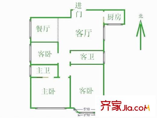 金源花園 3室 戶型圖