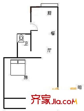 津泰新村 1室 戶型圖