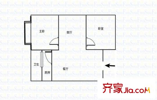 津泰新村 2室 戶型圖