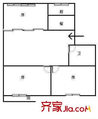 東方公寓 3室 戶型圖