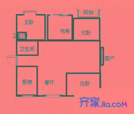 碧水源 4室 戶型圖
