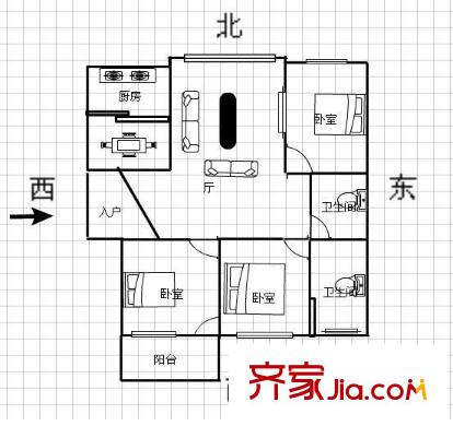 碧水源 4室 戶型圖