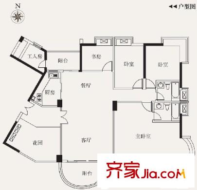 西園新苑 4室戶型圖