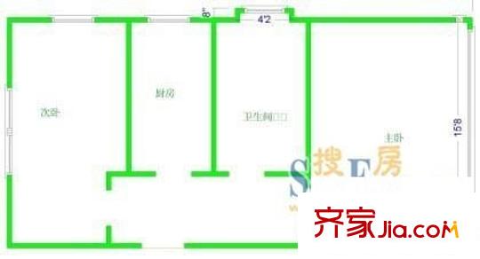 西峰新村 2室 戶型圖