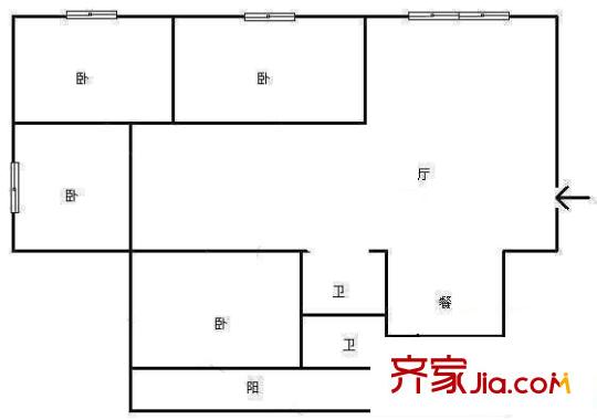 西峰新村 4室 戶型圖