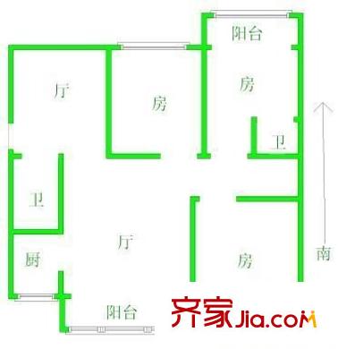 崇仁路小區(qū) 3室 戶型圖