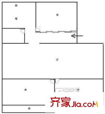 省建筑設(shè)計院單位宿舍 3室 戶型圖