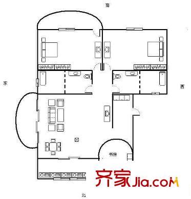 泰禾花園 3室 戶型圖