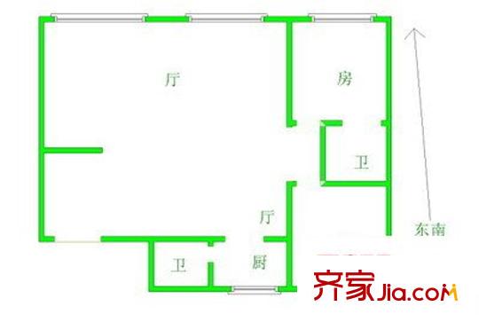 寶島公寓 3室 戶型圖