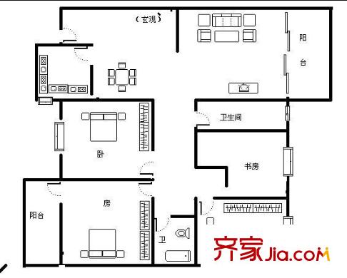 融僑花園三區(qū) 4室 戶型圖
