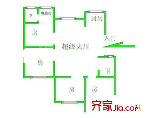 省林業(yè)廳宿舍 4室 戶型圖