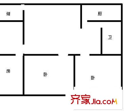 省林業(yè)廳宿舍 3室 戶型圖