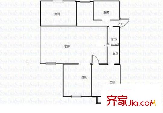 閩江新苑 4室 戶型圖