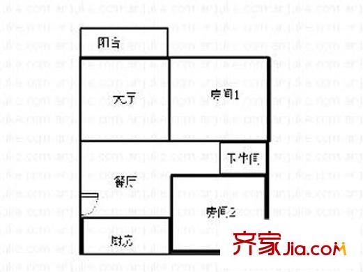 美岐新村戶型圖美歧新村 2室戶型圖 2室1廳1衛(wèi)1廚