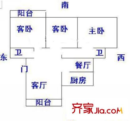 龍津苑小區(qū) 3室戶(hù)型圖