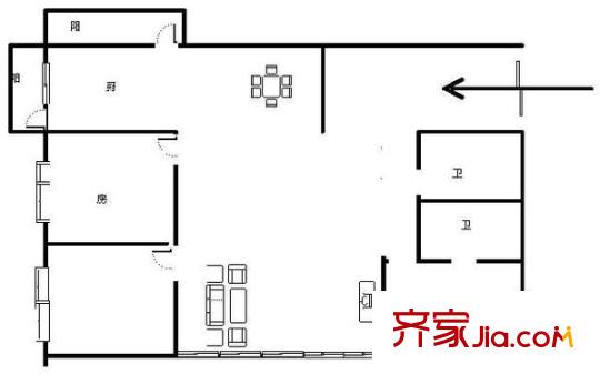 鳳鳴公寓 4室 戶型圖