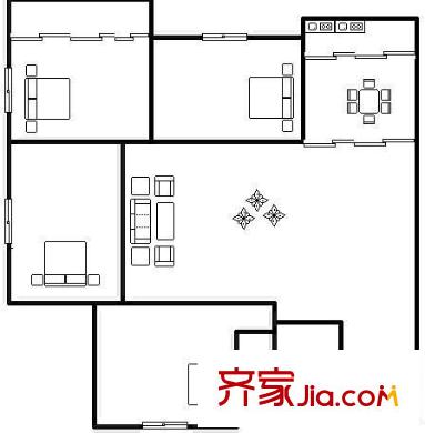 鳳鳴公寓 4室 戶(hù)型圖