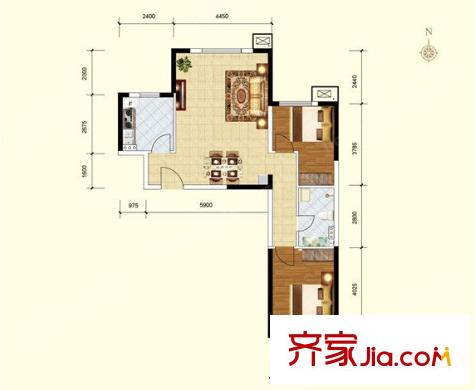 德盛大廈戶型圖2室2廳 2室2廳
