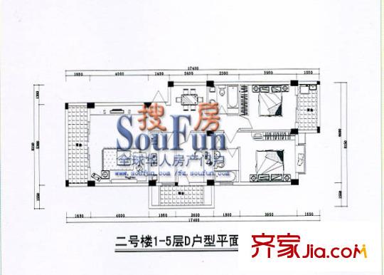 安居佳苑戶型圖3室2廳2衛(wèi)1廚