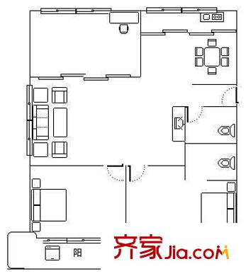 鰲峰花園 3室 戶型圖
